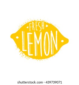 Lemon Name Of Fruit Written In Its Silhouette