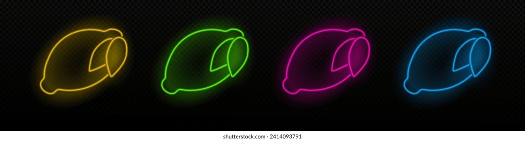 lemon neon vector icon. lemon glowing laser lamp symbol