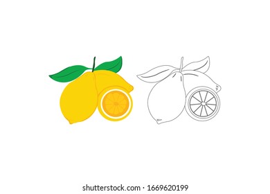 Lemon Object Vector Fruit Illustration Bundle