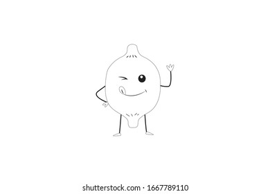 Lemon Object Vector Outline Fruit Illustration