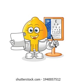 lemon oculist cartoon. cartoon mascot vector