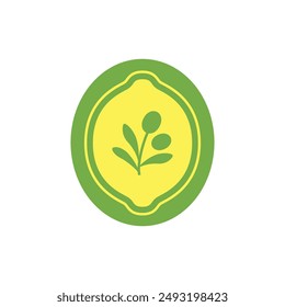 Zitrone und Oliven, Vektorgrafik-Symbol-Design