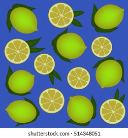 Lemon on blue background