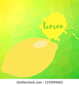 lemon on a multi-colored polygonal art background