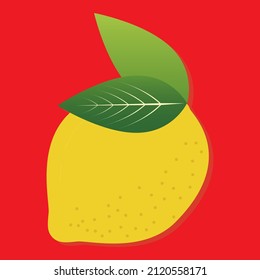 Lemon on a red background