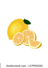 Lemon on white background