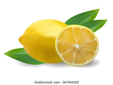 Lemon on a white background
