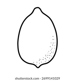 Lemon on a white background. Black outline for coloring. Lemon coloring page. Cartoon flat style. A simple coloring book for kids