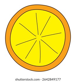 Lemon, orange, citrus fruit slice hand drawn illustration, isolated vector. Line art style design. Summer clip art, seasonal element, print. Cocktail garnish, beach bar, pool party