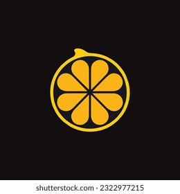 Lemon orange fruit logo icon vector template