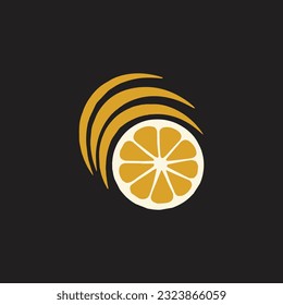 Symbol für Zitronenfrüchte auf Orange, Vektorgrafik