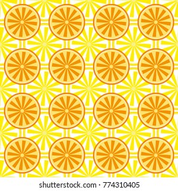 Lemon orange fruit pattern yellow
