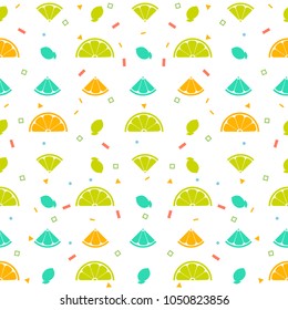 Lemon orange fruits seamless pattern background vector format