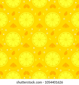 Lemon orange fruits seamless pattern background vector format