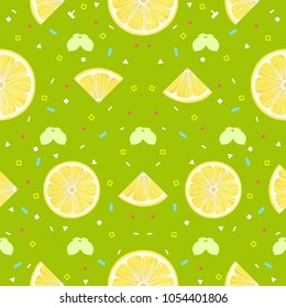 Lemon orange fruits seamless pattern background vector format