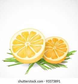 Lemon and orange  with green