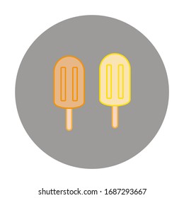 lemon and orange ice cream on white background