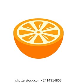 Lemon, orange icon in flat color style, isolated on white background