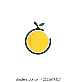 lemon orange icon vector color illustration design