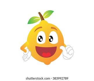 lemon orange lime smiling happy face mascot cartoon character