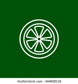 lemon, orange line icon