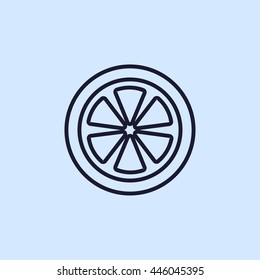 lemon, orange line icon
