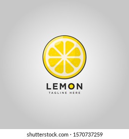 Lemon Or Orange Logo. Simple Lemon Icon Logo. Cartoon Lemon Label.