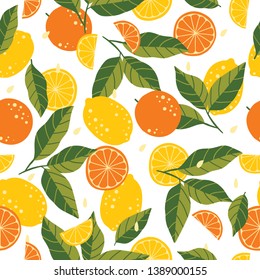 lemon and orange seamless pattern