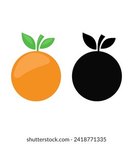 Zitrone oder Orange. Einfache Symbol auf weißem Hintergrund