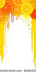Lemon and orange slices abstract background with room for your text