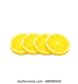Lemon or orange slices, isolated on white background.