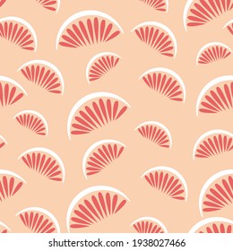 Lemon and orange slices seamless pattern, vector, abstraction