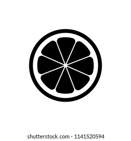 lemon or orange vector icon illustration isolated on white background.