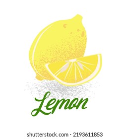 Lemon, organic vegetables, vegetarianism, vitamins in the garden vector illustration, vector particles