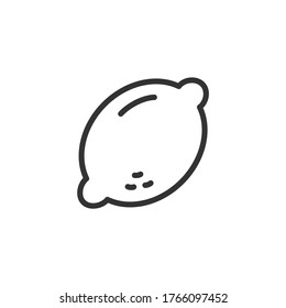 Lemon outline icon. Vector Illustration.