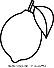 Lemon outline icon vector illustration