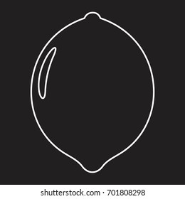 Lemon in outline style icon vector illustration for design and web isolated on black background. Lemon vector object for label and logo