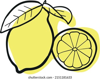 lemon outline vector icon. Simple lemon icon for minimalistic design style.