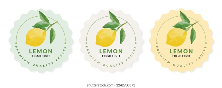 Plantillas de diseño de empaque de limón, ilustración vectorial de estilo acuarela.