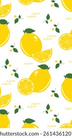 Lemon pattern background. Lemon  illustration. Lemon background. Perfect for fabric, textile, wallpaper, decor, illustration, print, packaging. 
