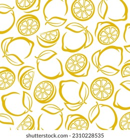 Lemon pattern background set. Collection icon lemons. Vector