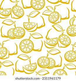 Lemon pattern background set. Collection icon lemons. Vector
