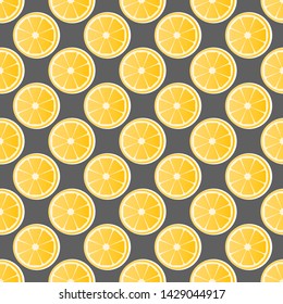Lemon pattern background, vector illustration. Juicy bright sliced lemons design template. Fruit background. Vector EPS 10.