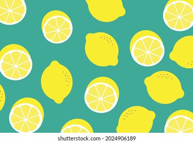 Lemon pattern. Cute background. Lemon yellow print vector