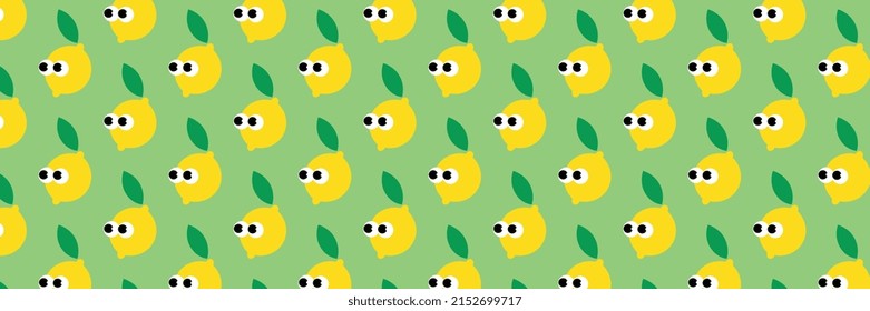 Lemon pattern and green background in vector for commercial use.