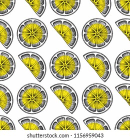 lemon pattern on white background