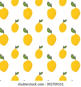 Lemon pattern. Seamless Pattern. Summer background. Print texture. Fabric design. Vector illustration.
