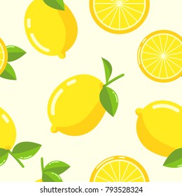 Lemon pattern seamless vector