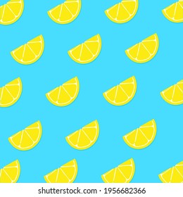 Lemon pattern summer tropical vector seamless.