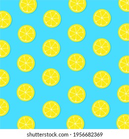 Lemon pattern summer tropical vector seamless.